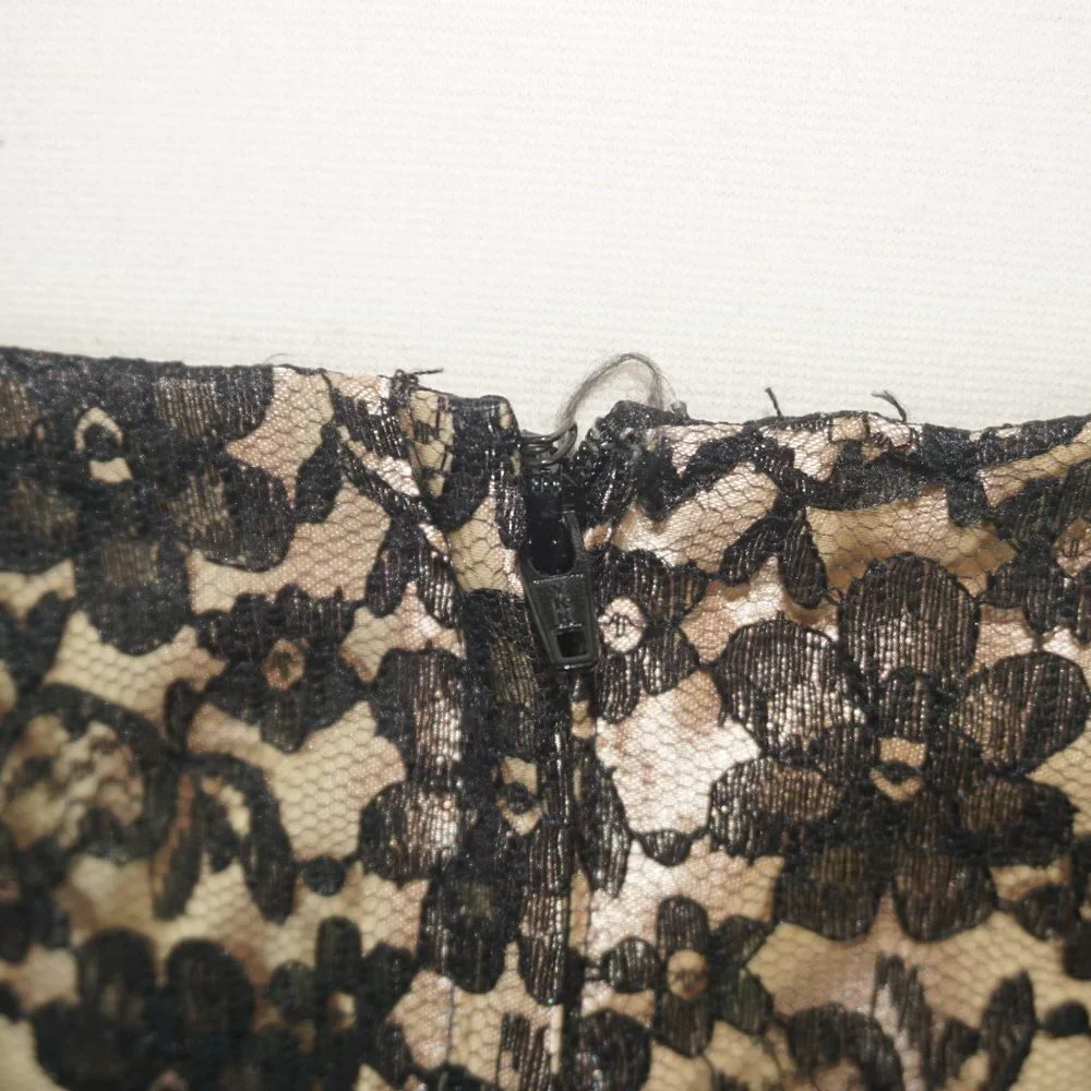 Vintage 90s Jessica McClintock Floral Lace Strapless Dress - Picture 5 of 8